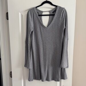 Walter Baker Gray Ribbed Mini Dress